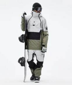 Doom Snowboard Jacket Men Light Grey/Black/Greenish -Snow Active Clothing Shop H0907 03 doNwvNV