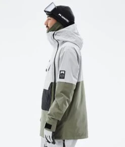 Doom Snowboard Jacket Men Light Grey/Black/Greenish -Snow Active Clothing Shop H0907 06 YV8BE66
