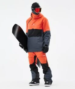 Dune Snowboard Jacket Men Orange/Black/Metal Blue -Snow Active Clothing Shop H0916 03 gmDGrtj