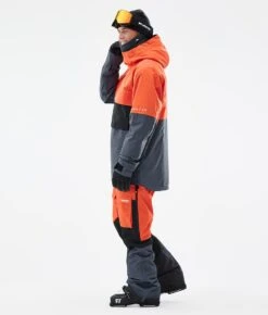 Dune Ski Jacket Men Orange/Black/Metal Blue -Snow Active Clothing Shop H0916 04 5rU7C9J