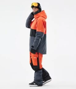 Dune Snowboard Jacket Men Orange/Black/Metal Blue -Snow Active Clothing Shop H0916 04 OFbLDn7