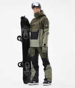 Doom W Snowboard Jacket Women Olive Green/Black/Greenish -Snow Active Clothing Shop H0921 03 QSBXjD1