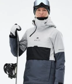 Dune W Snowboard Jacket Women Light Grey/Black/Metal Blue -Snow Active Clothing Shop H0928 02 HmvQVza