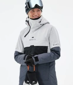 Dune W Ski Jacket Women Light Grey/Black/Metal Blue -Snow Active Clothing Shop H0928 03 WuA0x5S