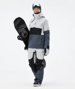 Dune W Snowboard Jacket Women Light Grey/Black/Metal Blue -Snow Active Clothing Shop H0928 03 c4qS7a2