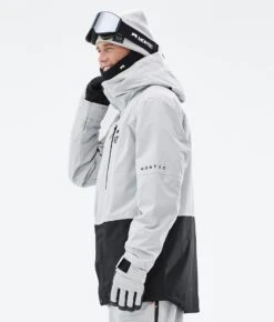 Fawk Ski Jacket Men Light Grey/Black -Snow Active Clothing Shop H1184 06 8KNsPy4